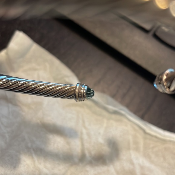 David Yurman Cable Classic Collection Bracelet with Blue Topaz and Diamonds - Picture 5 of 5